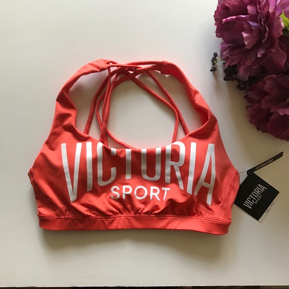 VS Coral multi crossed strap back sports bra Sz S - Picture 2 of 8